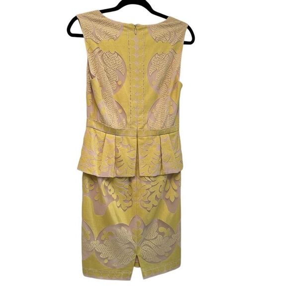BCBGMazaxia Yellow and Tan lace dress - Picture 2 of 9